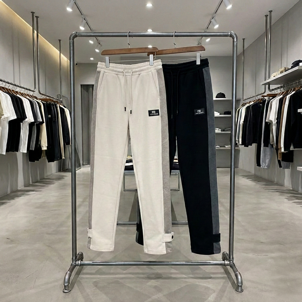 شلوار بنگال مردانه نوار پهن پایین دکمه مدل Mehrad-مشکی