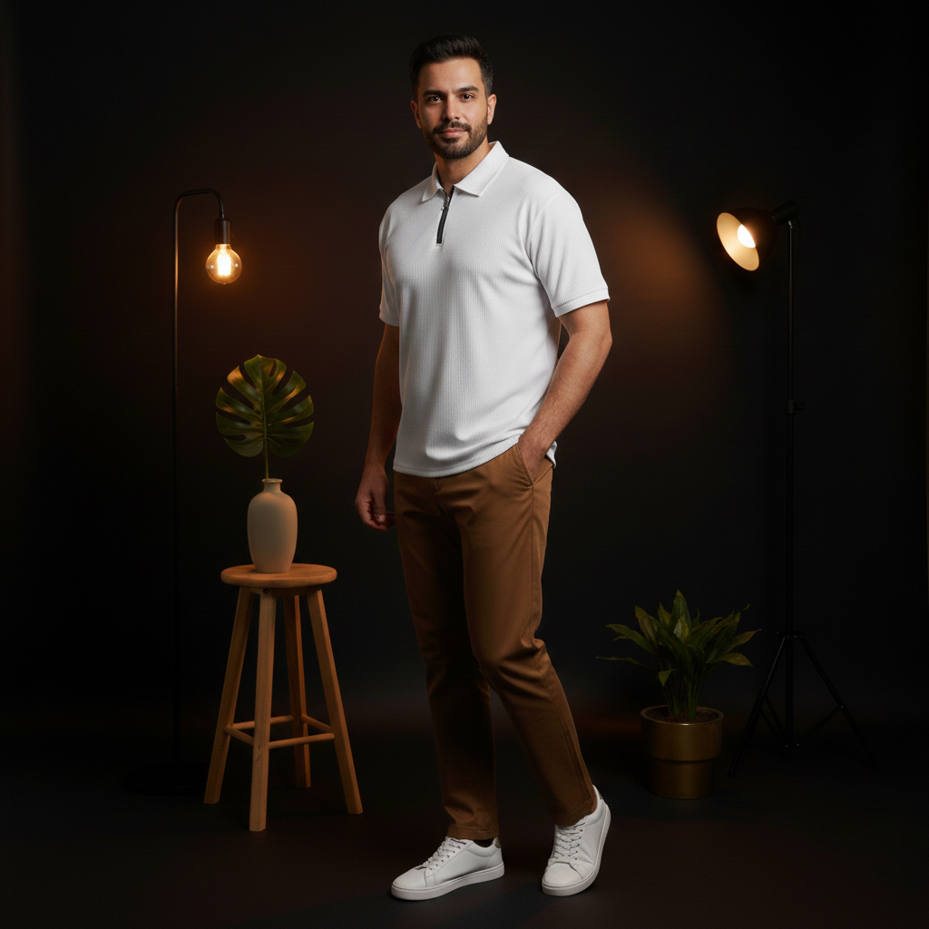 پکیج ست مردانه تیشرت نیم زیپ و شلوار مدل Rayan