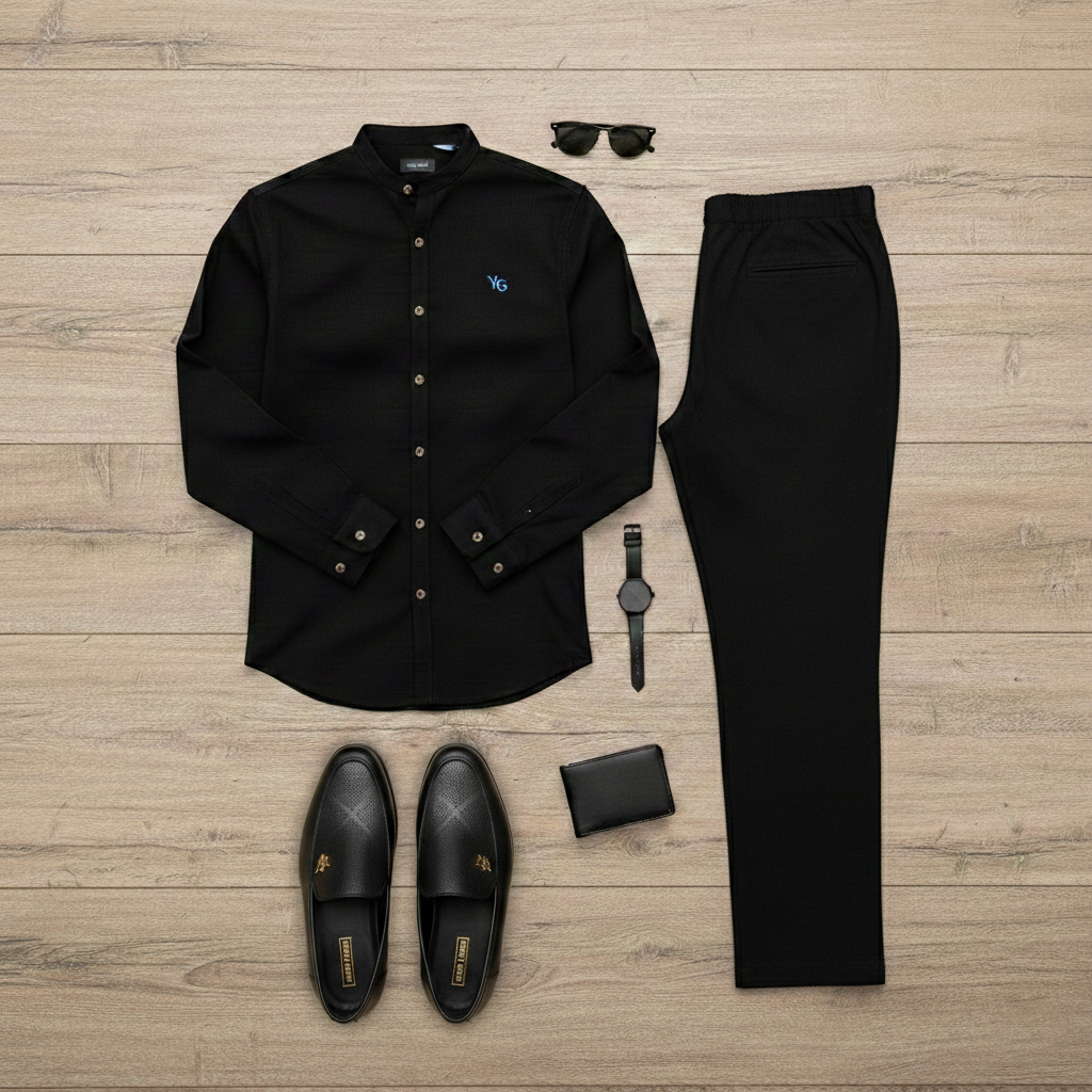 پکیج ست مردانه پیراهن و شلوار و کالج مدل Vafa